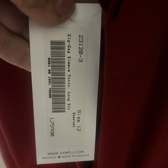 Simpli Womans Zig Zag Long Sleeved Tunic in Scarlet!! - Picture 8 of 12